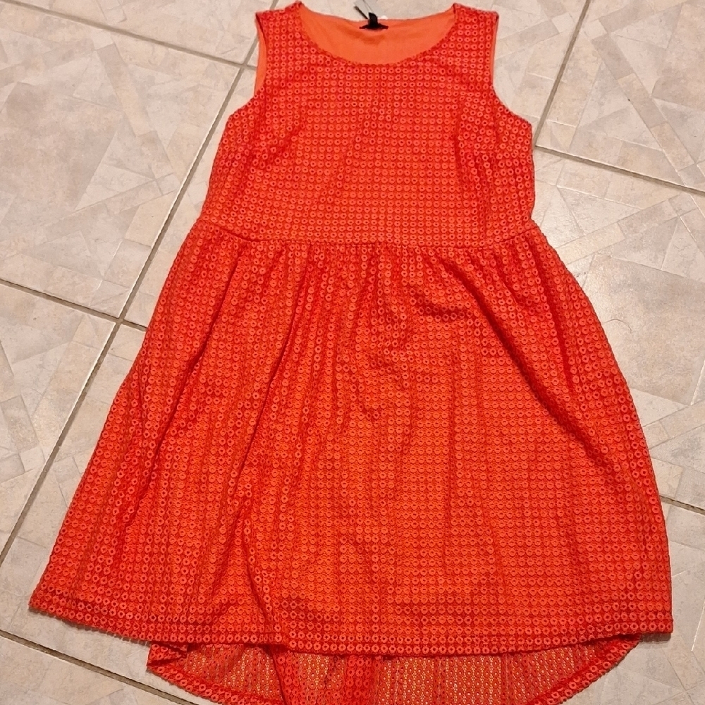 y Apt.9 Stretch Sleeveless Orange Lined Plus Size Dress 1X. NWT